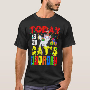 Today Is My Cat's Birthday Matching Cat Owner Kids T-Shirt