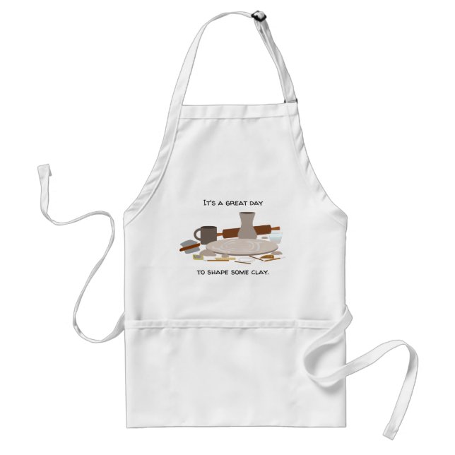 Today Is The Day Clay Pottery Apron (Front)