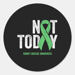 Today Kidney Disease - Green Awareness Ribbon  Classic Round Sticker
