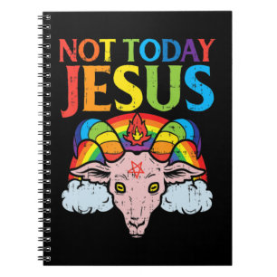 Today Not Jesus Satan Goat Satanic Rainbow Satanis Notebook