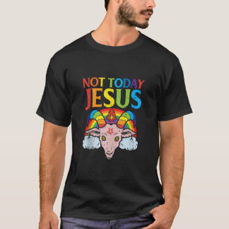 Today Not Jesus Satan Goat Satanic Rainbow Satanis T-Shirt