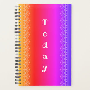 Today Rainbow Lace Pattern Boho Planner