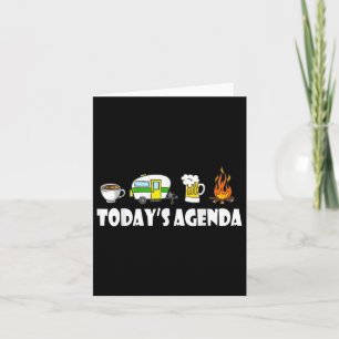 Todays Agenda Camping Coffee Pop Up Camper Beer Ca Card