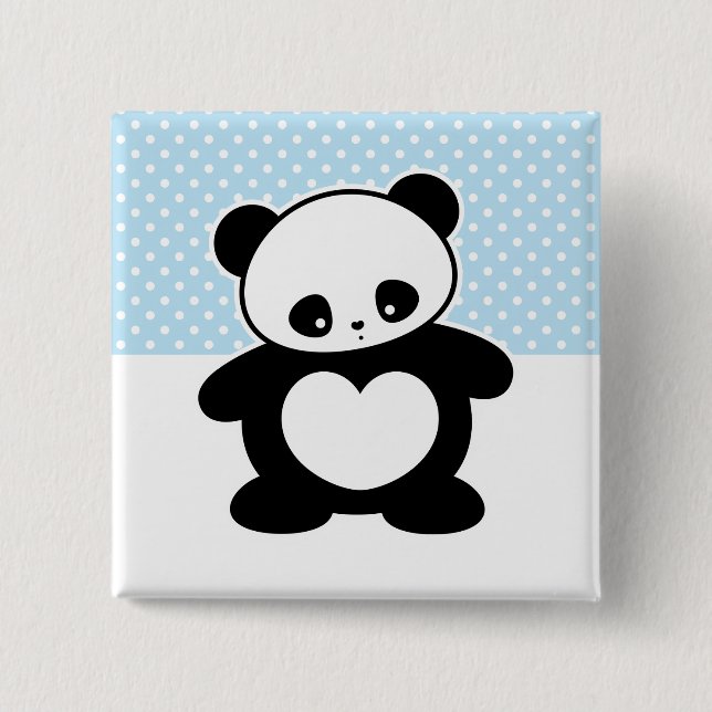 Today's Best! Kawaii panda 15 Cm Square Badge (Front)