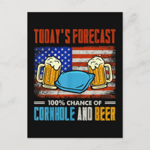 Today's Forecast Cornhole And Beer  Invitation Postcard