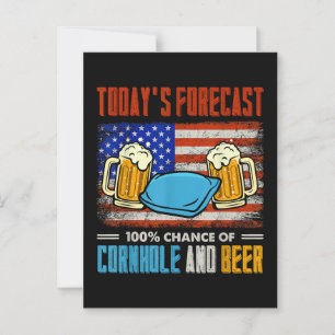 Today's Forecast Cornhole And Beer Postcard