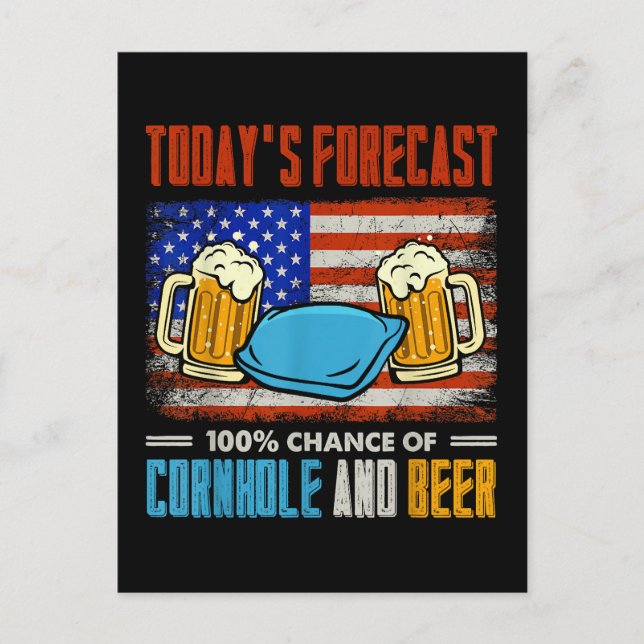 Today's Forecast Cornhole And Beer  Postcard (Front)