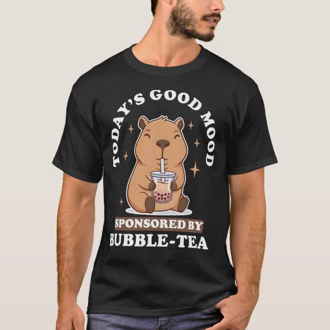 Today's Good Mood Bubble Tea Kawaii Capybara T-Shirt (Front)