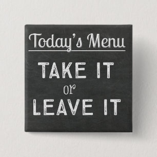 Today's Menu Chalkboard 15 Cm Square Badge