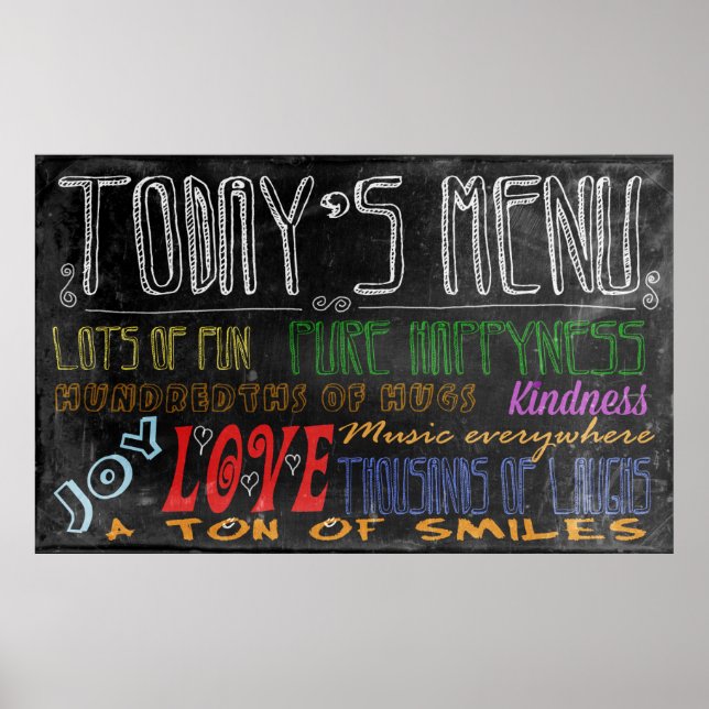 Today's Menu motivational poster (Front)