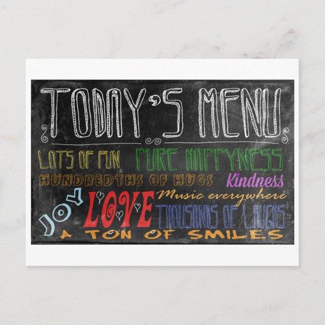 Today's Menu motivational poster Postcard (Front)