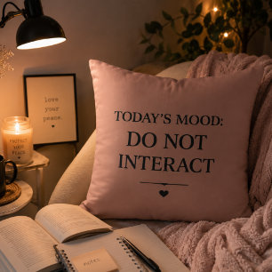 Today's Mood Do Not Interact Funny Introvert Gift Cushion