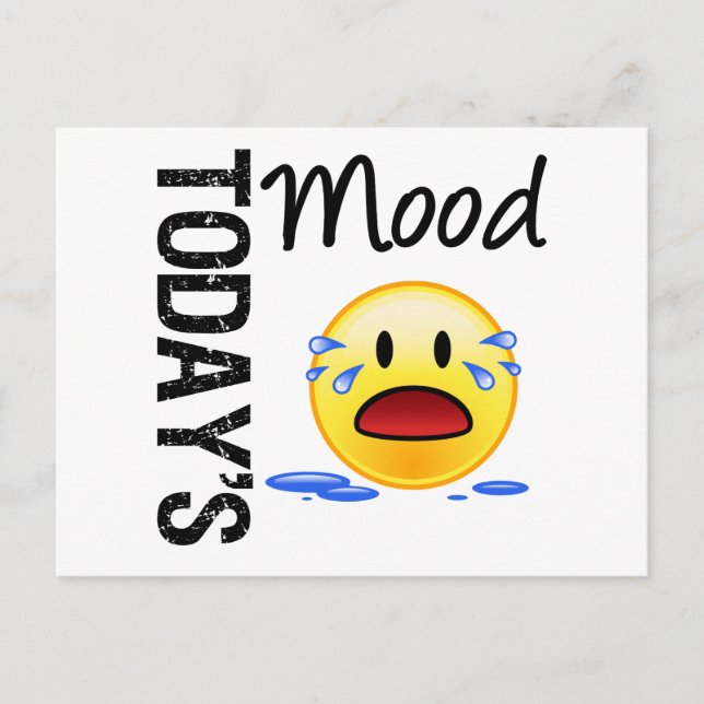 Today's Mood Emoticon Crying Postcard (Front)