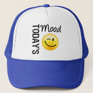 Today's Mood Emoticon Winking Trucker Hat