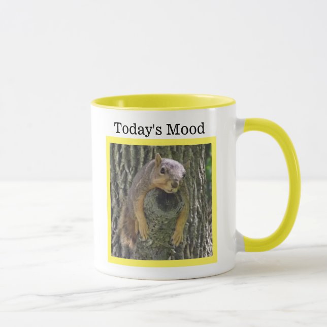 Today's Mood, Funny lazy tired sleepy Squirrel Mug (Right)