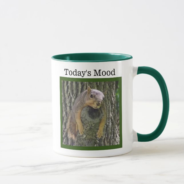 Today's Mood, Funny lazy tired sleepy Squirrel Mug (Right)
