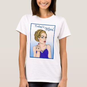 Today's Mood, Retro Lady Flipping the Bird T-Shirt