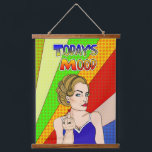 Today's Mood Retro Pop Art Lady Flipping the Bird Hanging Tapestry<br><div class="desc">Funny pop art retro style lady sticking up her middle finger with the quote,  "Today's mood."</div>
