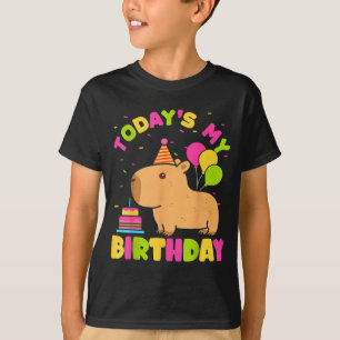 Todays My Birthday Girls Capybara Lovers Birthday T-Shirt