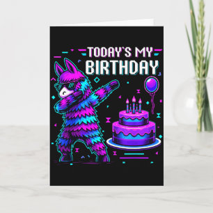 Todays My Birthday Llama Pinata Birthday Party Boy Card