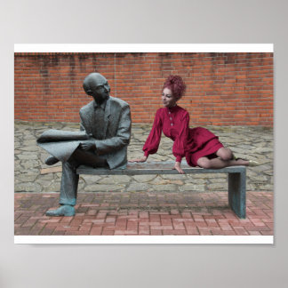 Today's visitors included a flirty lady in red. poster