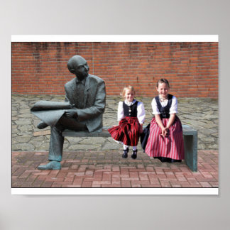 Today's visitors included young girls in costume. poster
