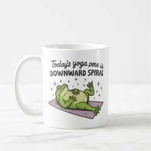 Today's yoga pose is downward spiral funny frog coffee mug