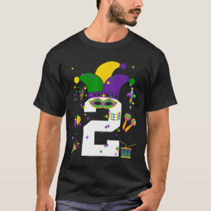 Toddler 2nd Birthday Mardi Gras Themed 2 Year Old  T-Shirt