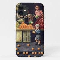 Toddler and Oranges