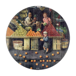 Toddler and Oranges Cutting Board