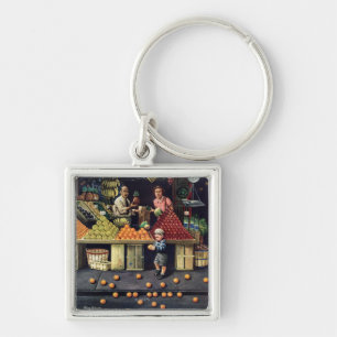 Toddler and Oranges Key Ring