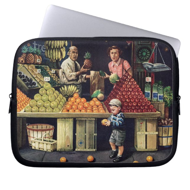 Toddler and Oranges Laptop Sleeve (Front)