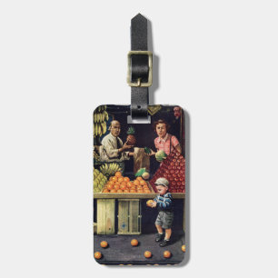 Toddler and Oranges Luggage Tag