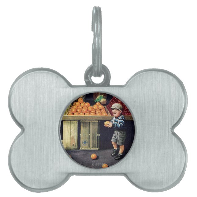 Toddler and Oranges Pet Tag (Front)