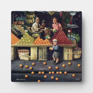 Toddler and Oranges Plaque
