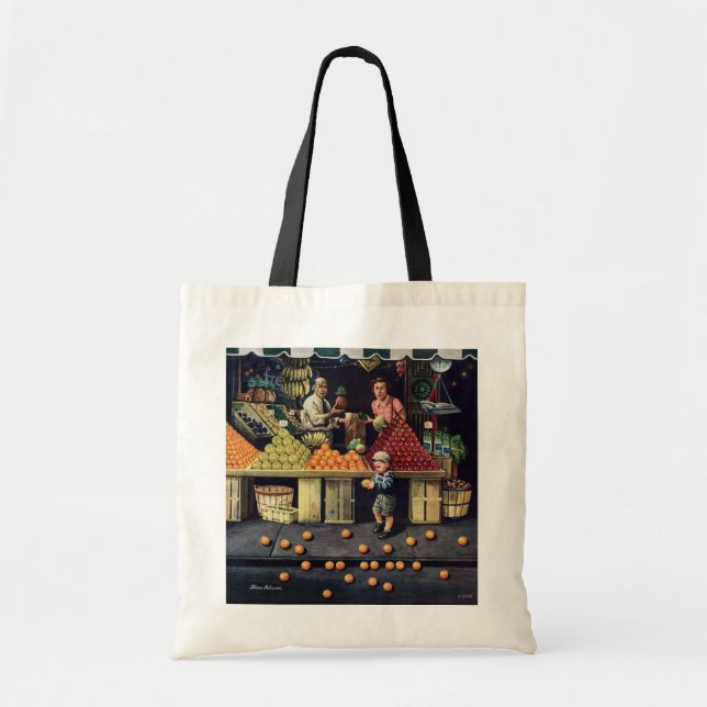 Toddler and Oranges Tote Bag (Front)