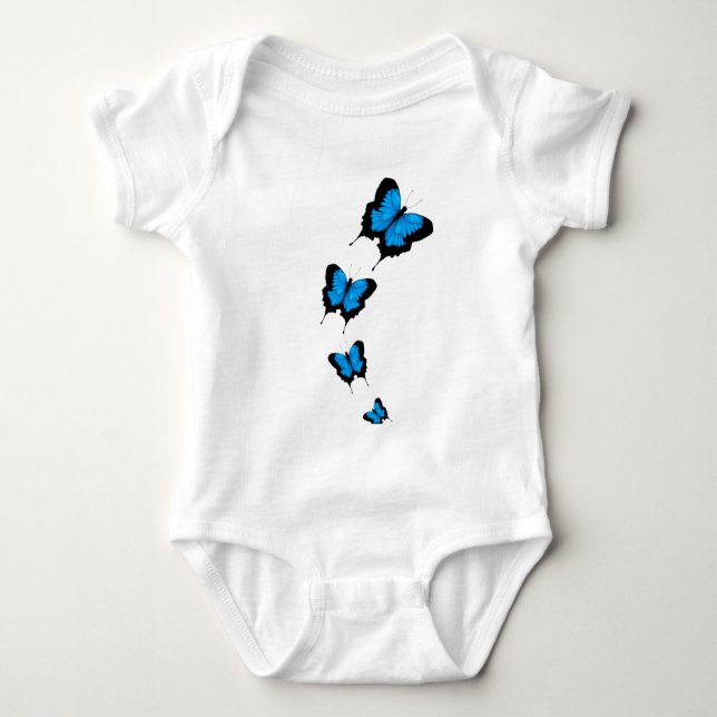 Toddler Blue Butterfly Bodysuit (Front)