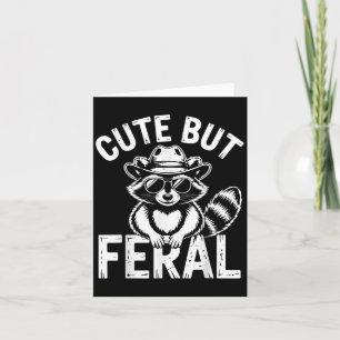 Toddler Boy Cute But Feral Racoon Cowboy Trash-pa Card