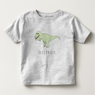 Toddler Boy Doodle T-Rex Dinosaur with Name Toddler T-Shirt