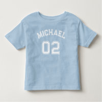 Toddler Boy Name Jersey Number Sports Blue Cotton