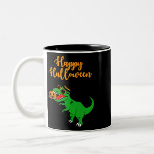 Toddler Boys Halloween Kids Dinosaur T rex Mummy P Two-Tone Coffee Mug