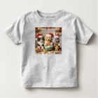 Toddler Christmas T-shirt with dog, cat, bunny