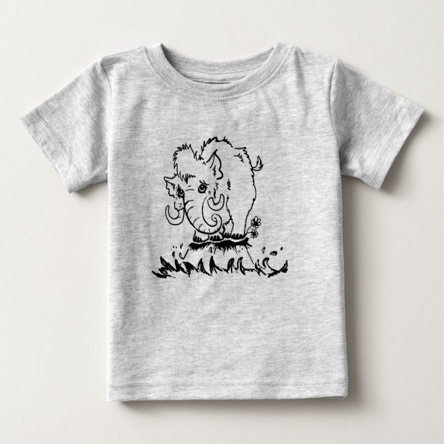 Toddler Cute Baby Mammoth T-Shirt (Front)