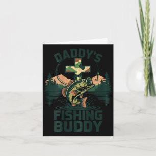 Toddler daddys fishing buddy camo bass fish card