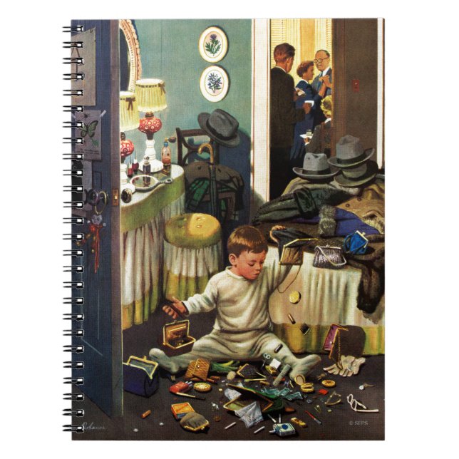 Toddler Empties Purses Spiral Notebook (Front)