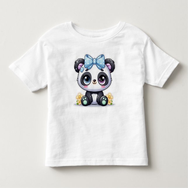 👕🧒Toddler Fine Jersey panda baby T-Shirt (Front)