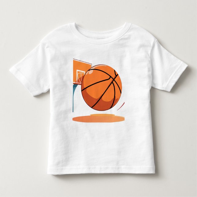 Toddler Fine Jersey T-Shirt - Big Basketball (Front)