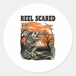 Toddler Fishing Halloween Classic Round Sticker