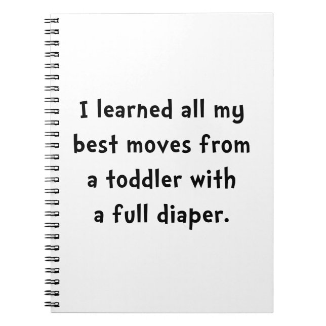 Toddler Full Diaper Spiral Notebook (Front)