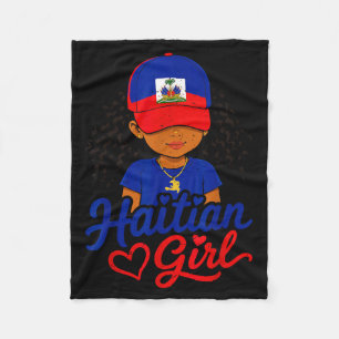 Toddler Girl Haitian Princess Flag Haiti Cute Fleece Blanket